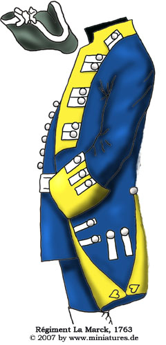Deutsches Régiment d’Infanterie Comte de La Marck, Siebenjähriger Krieg 1763.