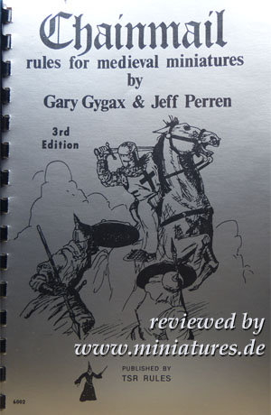 Chainmail – Rules for Medieval Miniatures, Gary Gygax, Jeff Perren.